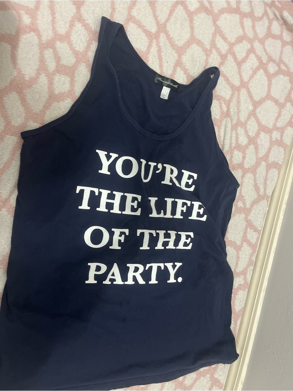 Classic Navy Graphic Tank Top - YOU'RE THE LIFE OF THE PARTY